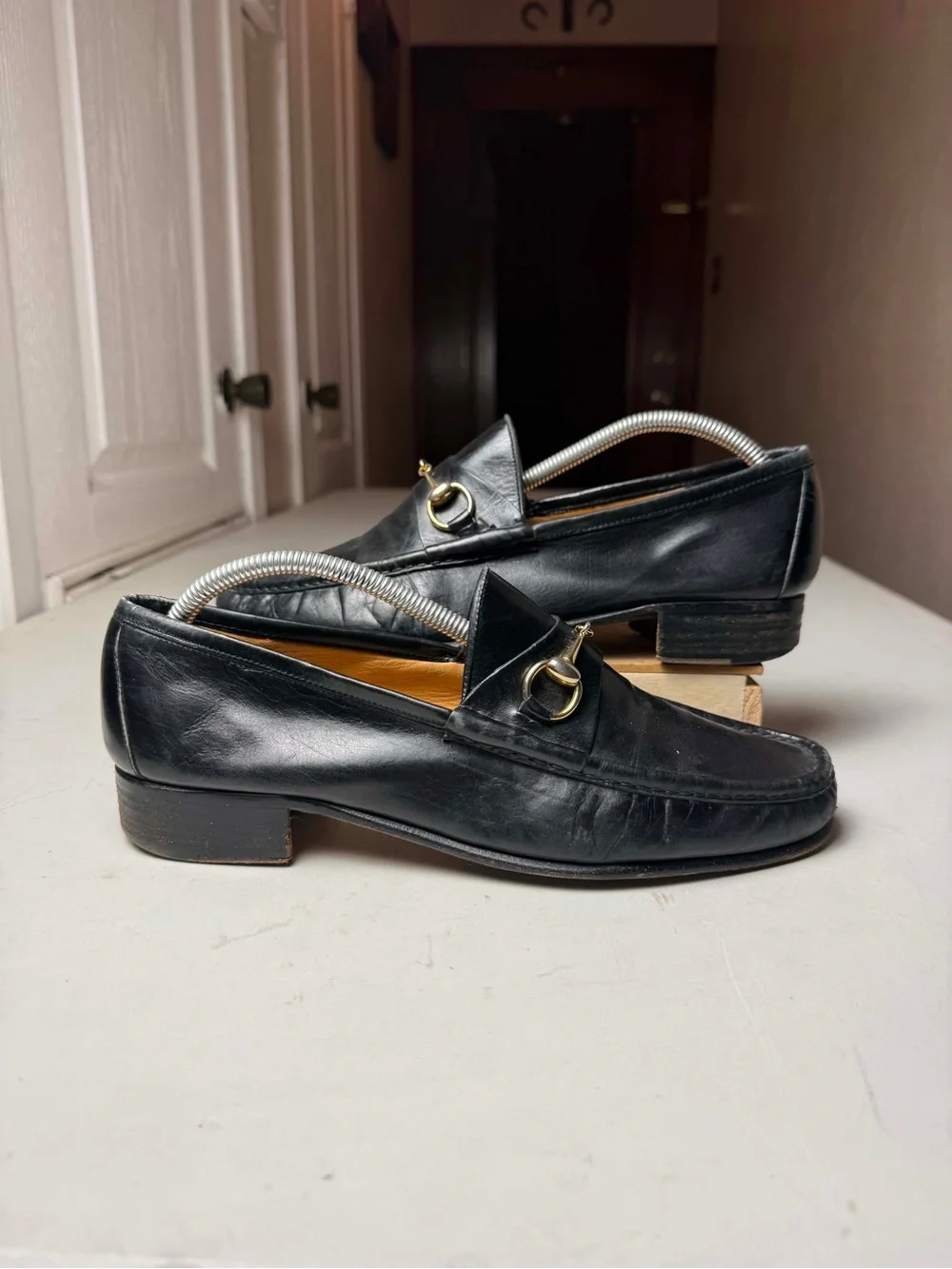 1953 Gucci Horsebit Loafers Black Men Sz 44 Leather Dress Shoes Tom Ford Snaffle